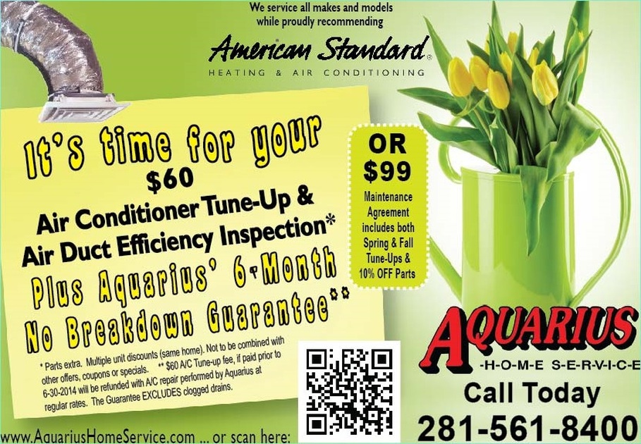 Aquarius Home Service Specials